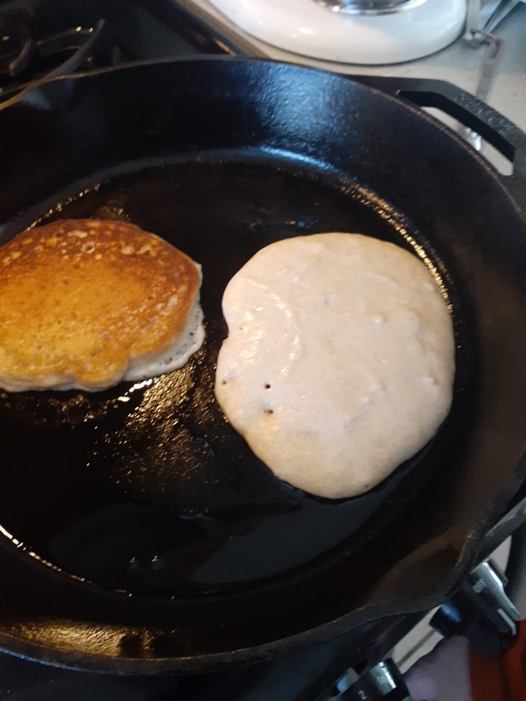 When to flip whole wheat pancakes