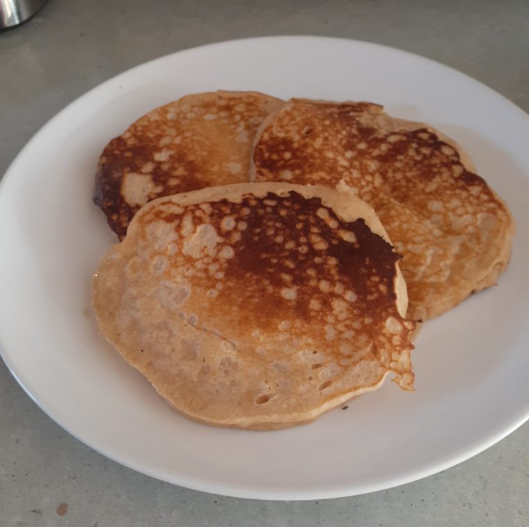 Finished Whole Wheat Pancakes on plate